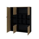 Ver imagem 2 de Armário Alto com Nichos e 5 Portas 161,5cm x 135cm x 42cm Preto/Vermont Oak