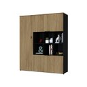 Ver imagem 5 de Armário Alto com Nichos e 5 Portas 161,5cm x 135cm x 42cm Preto/Vermont Oak