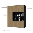 Ver imagem 6 de Armário Alto com Nichos e 5 Portas 161,5cm x 135cm x 42cm Preto/Vermont Oak