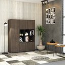 Ver imagem 7 de Armário Alto com Nichos e 5 Portas 161,5cm x 135cm x 42cm Preto/Terracota