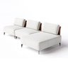 Sofá Dream Box Chaise 2,40m em Boucle Alaska Natural e Corino Durango Terracota - Home Mobily - 1