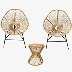 Kit 2 Cadeiras Acapulco + Mesa Ampulheta(bananeira)