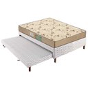 Ver imagem 1 de Cama Box C/auxiliar Casal: Colchão Espuma Polar D45 Pérola Clean + Base Rústico White(138x188)
