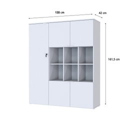 Armário Alto com Nichos e 5 Portas 161,5cm X 135cm X 42cm - 4