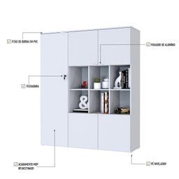 Armário Alto com Nichos e 5 Portas 161,5cm X 135cm X 42cm - 6