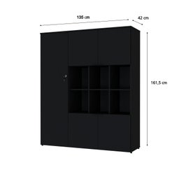Armário Alto com Nichos e 5 Portas 161,5cm X 135cm X 42cm - 4