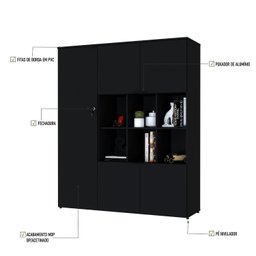 Armário Alto com Nichos e 5 Portas 161,5cm X 135cm X 42cm - 6