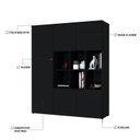 Ver imagem 6 de Armário Alto com Nichos e 5 Portas 161,5cm x 135cm x 42cm Preto