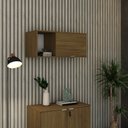 Ver imagem 7 de Armário Aéreo com Nicho e Porta Basculante 35cm x 80cm x 35cm Marrom/Vermont Oak _ Branco