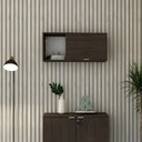 Ver imagem 1 de Armário Aéreo com Nicho e Porta Basculante 35cm x 80cm x 35cm Marrom/Terracota _ Branco
