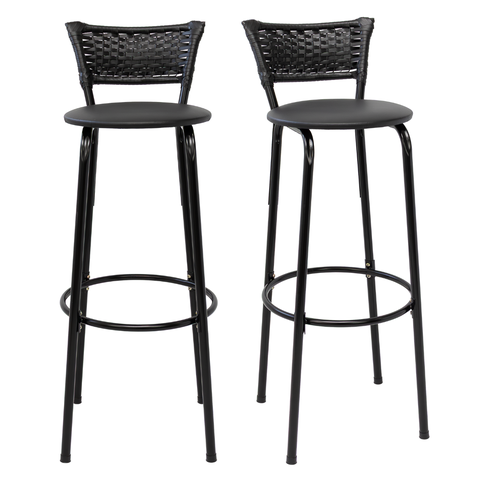 Kit 2 Cadeiras Alta 80cm para Balcão Ilha Bancada Área Gourmet Bar Piscina Banqueta Itagold