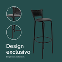 Ver imagem 4 de Kit 2 Cadeiras Alta 80cm para Balcão Ilha Bancada Área Gourmet Bar Piscina Banqueta Itagold