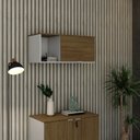 Ver imagem 7 de Armário Aéreo com Nicho e Porta Basculante 35cm x 80cm x 35cm Branco/Branco_Vermont Oak