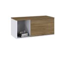 Ver imagem 5 de Armário Aéreo com Nicho e Porta Basculante 35cm x 80cm x 35cm Branco/Branco_Vermont Oak