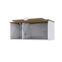 Ver imagem 2 de Armário Aéreo com Nicho e Porta Basculante 35cm x 80cm x 35cm Branco/Branco_Vermont Oak