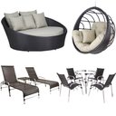 Ver imagem 1 de Kit 4 Cadeiras e Mesa, 2 Espreguiçadeiras, 1 Balanço Ninho e 1 Chaise em Alumínio