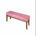 Ver imagem 1 de Puff em Veludo 100x40cm Requadro Lucia Rosa/Imbuia