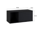 Ver imagem 4 de Armário Aéreo com Nicho e Porta Basculante 35cm x 80cm x 35cm Preto
