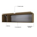 Ver imagem 6 de Armário Aéreo com Nicho e Porta Basculante 35x135x35cm Marrom/Vermont_Branco