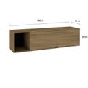 Ver imagem 4 de Armário Aéreo com Nicho e Porta Basculante 35x135x35cm Marrom/Vermont_Preto