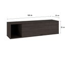 Ver imagem 4 de Armário Aéreo com Nicho e Porta Basculante 35x135x35cm Marrom/Terracota _ Preto