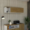 Ver imagem 7 de Armário Aéreo com Nicho e Porta Basculante 35x135x35cm Branco/Branco_Vermont