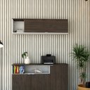 Ver imagem 1 de Armário Aéreo com Nicho e Porta Basculante 35x135x35cm Branco/Branco_Terracota