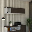 Ver imagem 7 de Armário Aéreo com Nicho e Porta Basculante 35x135x35cm Branco/Branco_Terracota