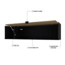 Ver imagem 6 de Armário Aéreo com Nicho e Porta Basculante 35x135x35cm Preto/Preto_Vermont