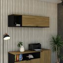 Ver imagem 7 de Armário Aéreo com Nicho e Porta Basculante 35x135x35cm Preto/Preto_Vermont