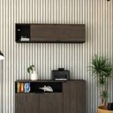 Ver imagem 1 de Armário Aéreo com Nicho e Porta Basculante 35x135x35cm Preto/_Terracota