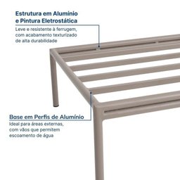 Conjunto Jardim e Varanda 1 Chaise 1 Sofá 1 Puff 1 Mesa Lateral 70cm Refúgio Cabecasa Madeiramadeira - 8