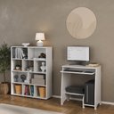 Ver imagem 1 de Conjunto 2 Peças com Escrivaninha para Computador Pixel e Estante para Livros com 10 Nichos Branco