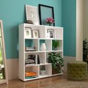 Ver mais imagens de Conjunto 2 Peças com Escrivaninha para Computador Pixel e Estante para Livros com 10 Nichos Branco