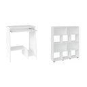 Ver imagem 2 de Conjunto 2 Peças com Escrivaninha para Computador Pixel e Estante para Livros com 10 Nichos Branco