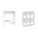 Ver imagem 2 de Conjunto 2 Peças com Escrivaninha para Computador Pixel e Estante para Livros com 10 Nichos Branco