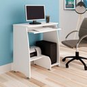 Ver imagem 3 de Conjunto 2 Peças com Escrivaninha para Computador Pixel e Estante para Livros com 10 Nichos Branco