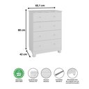 Ver imagem 3 de Quarto de Bebê com Guarda Roupa 3 Portas e Cômoda Júnior 100% MDF Móveis Peroba Branco Brilho