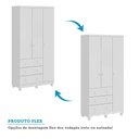 Ver imagem 4 de Quarto de Bebê com Guarda Roupa 3 Portas e Cômoda Júnior 100% MDF Móveis Peroba Branco Brilho