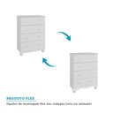 Ver imagem 5 de Quarto de Bebê com Guarda Roupa 3 Portas e Cômoda Júnior 100% MDF Móveis Peroba Branco Brilho