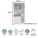 Ver imagem 2 de Quarto de Bebê com Guarda Roupa 3 Portas e Cômoda Júnior 100% MDF Móveis Peroba Branco Brilho