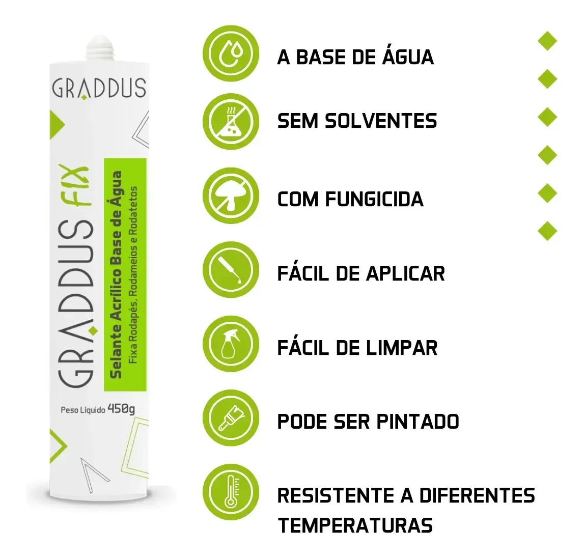 Ver imagem 6 de Selante Acrílico - Tb 450g Fixação de Rodapés Branco Graddus