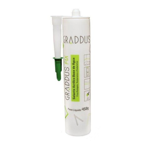 Selante Acrílico - Tb 450g Fixação de Rodapés Branco Graddus Fix