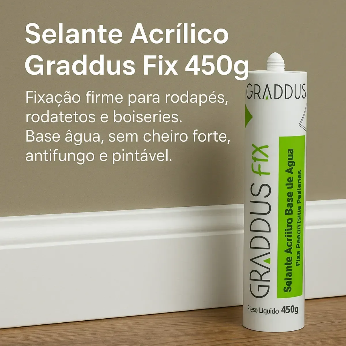 Ver imagem 2 de Selante Acrílico - Tb 450g Fixação de Rodapés Branco Graddus