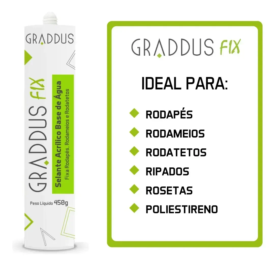 Ver imagem 3 de Selante Acrílico - Tb 450g Fixação de Rodapés Branco Graddus