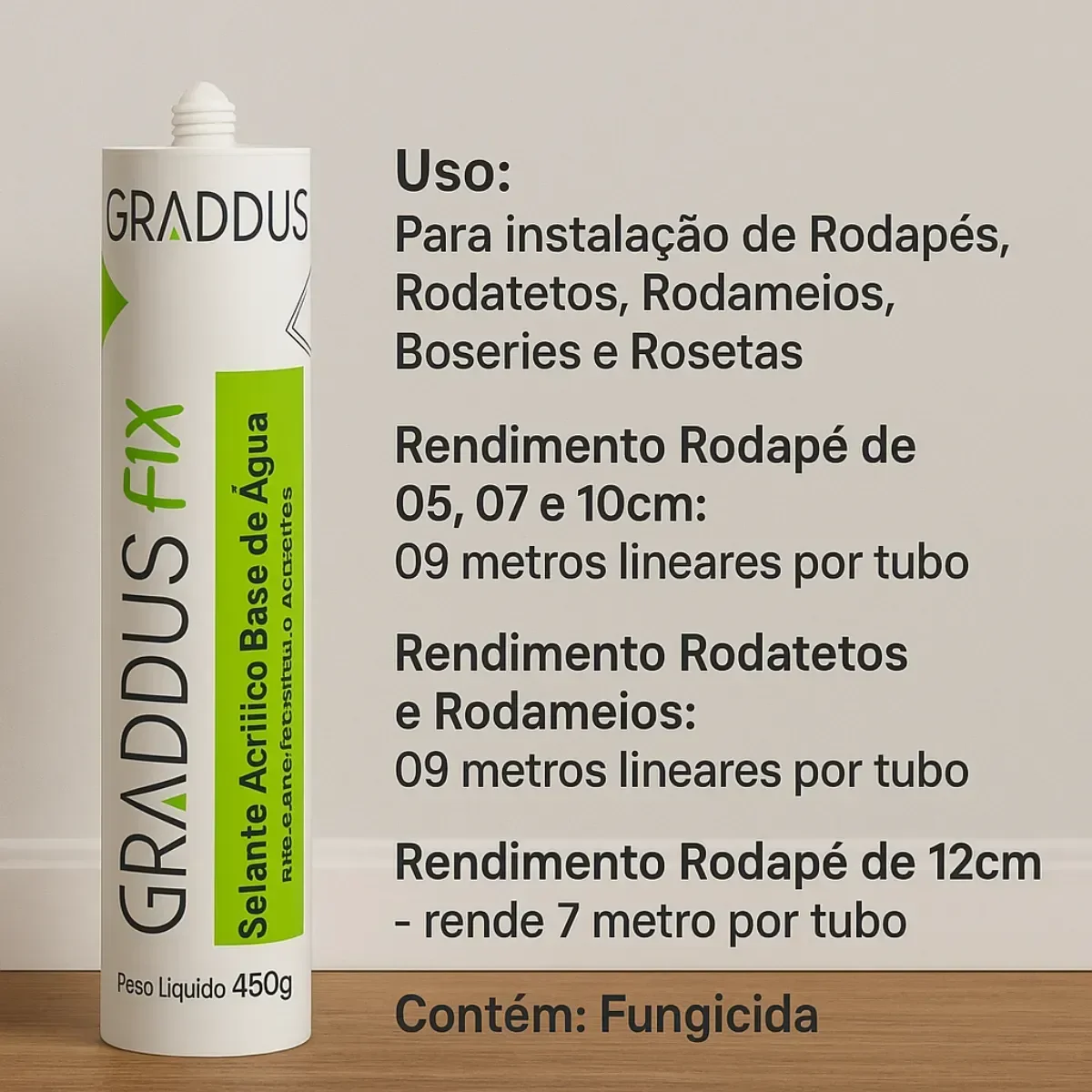 Ver imagem 5 de Selante Acrílico - Tb 450g Fixação de Rodapés Branco Graddus