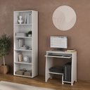 Ver imagem 1 de Conjunto 2 Peças com Escrivaninha para Computador Pixel e Estante para Livros com 5 Prateleiras Branco
