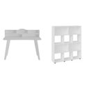 Ver imagem 2 de Conjunto 2 Peças com Escrivaninha 100% MDF 120cm e Estante para Livros com 10 Nichos Branco