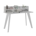 Ver imagem 4 de Conjunto 2 Peças com Escrivaninha 100% MDF 120cm e Estante para Livros com 10 Nichos Branco