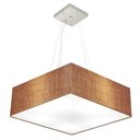 Ver imagem 1 de Lustre Pendente Quadrado Md-4137 Cúpula em Tecido 15/70x70cm Palha - Bivolt